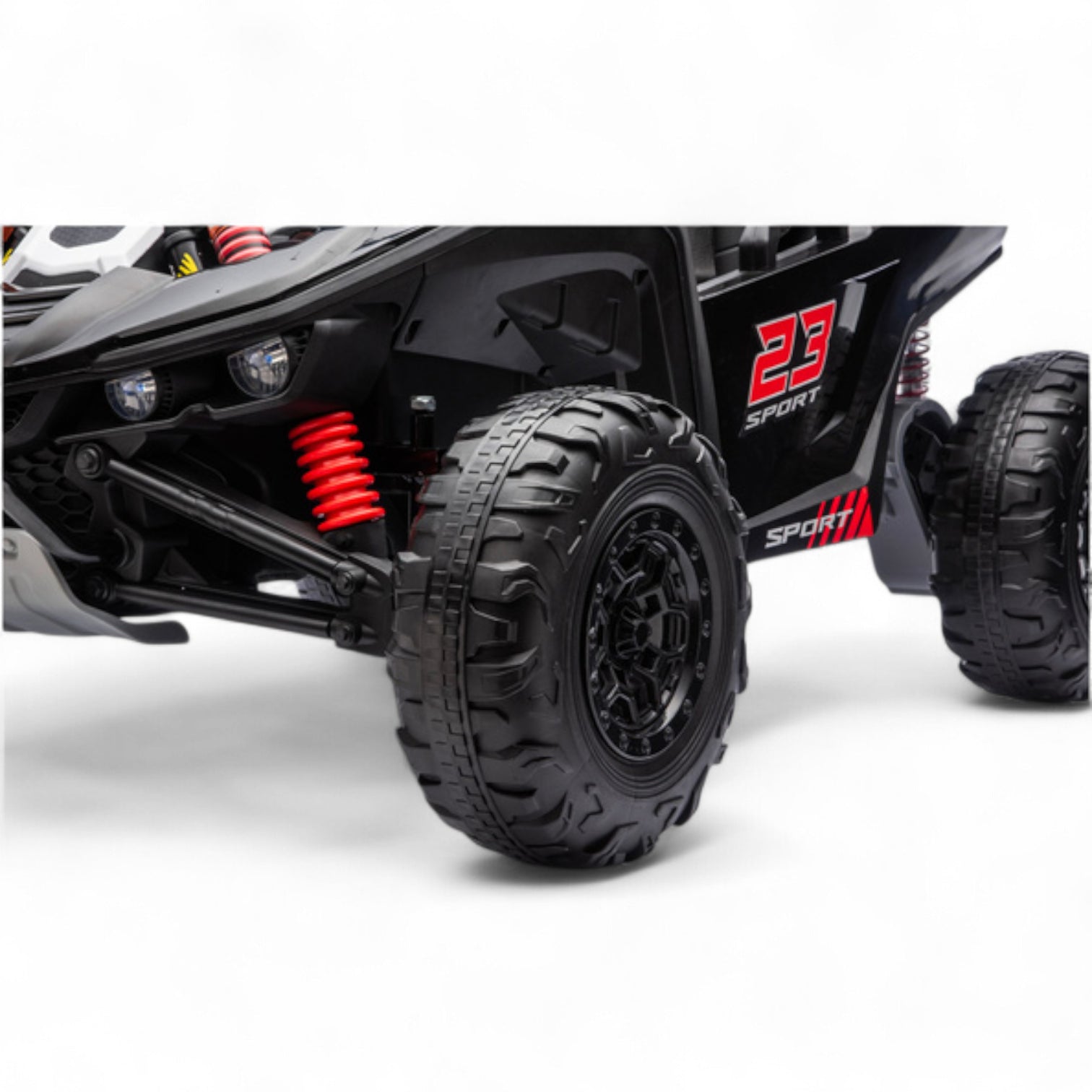 Coche Eléctrico para Niño BUGGY TURBO SPORT 4x4 24v Negro c/ RUEDAS DE GOMA & ASIENTO DE PIEL