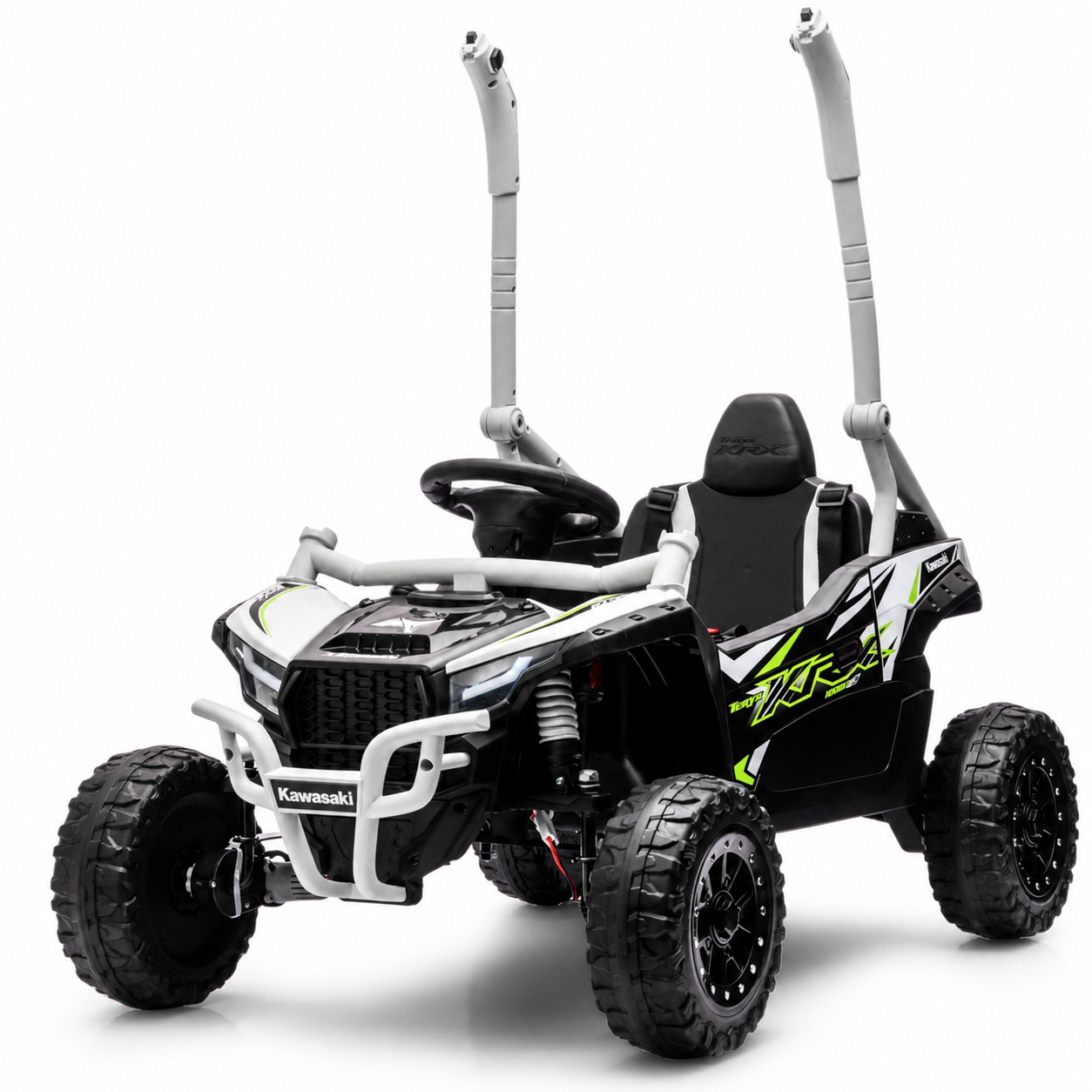 Coche Eléctrico para Niños Buggy KAWASAKI 4x4 12v BATERÍA DE LITIO Blanco c/ RUEDAS DE GOMA & ASIENTO DE PIEL