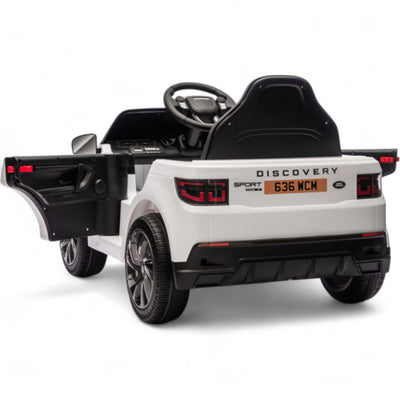 Coche Eléctrico para Niños RANGE ROVER DISCOVERY 12v Blanco c/ RUEDAS DE GOMA & ASIENTO DE PIEL
