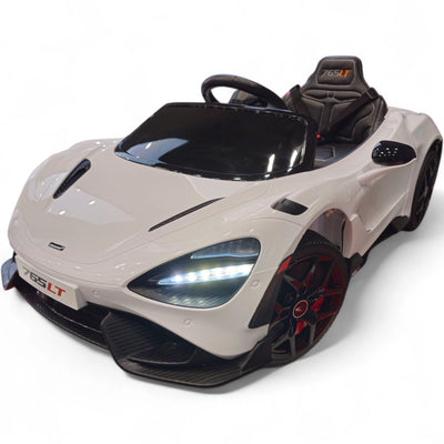 Coche Eléctrico para Niños McLaren 12v Blanco c/ RUEDAS DE GOMA & ASIENTO DE PIEL