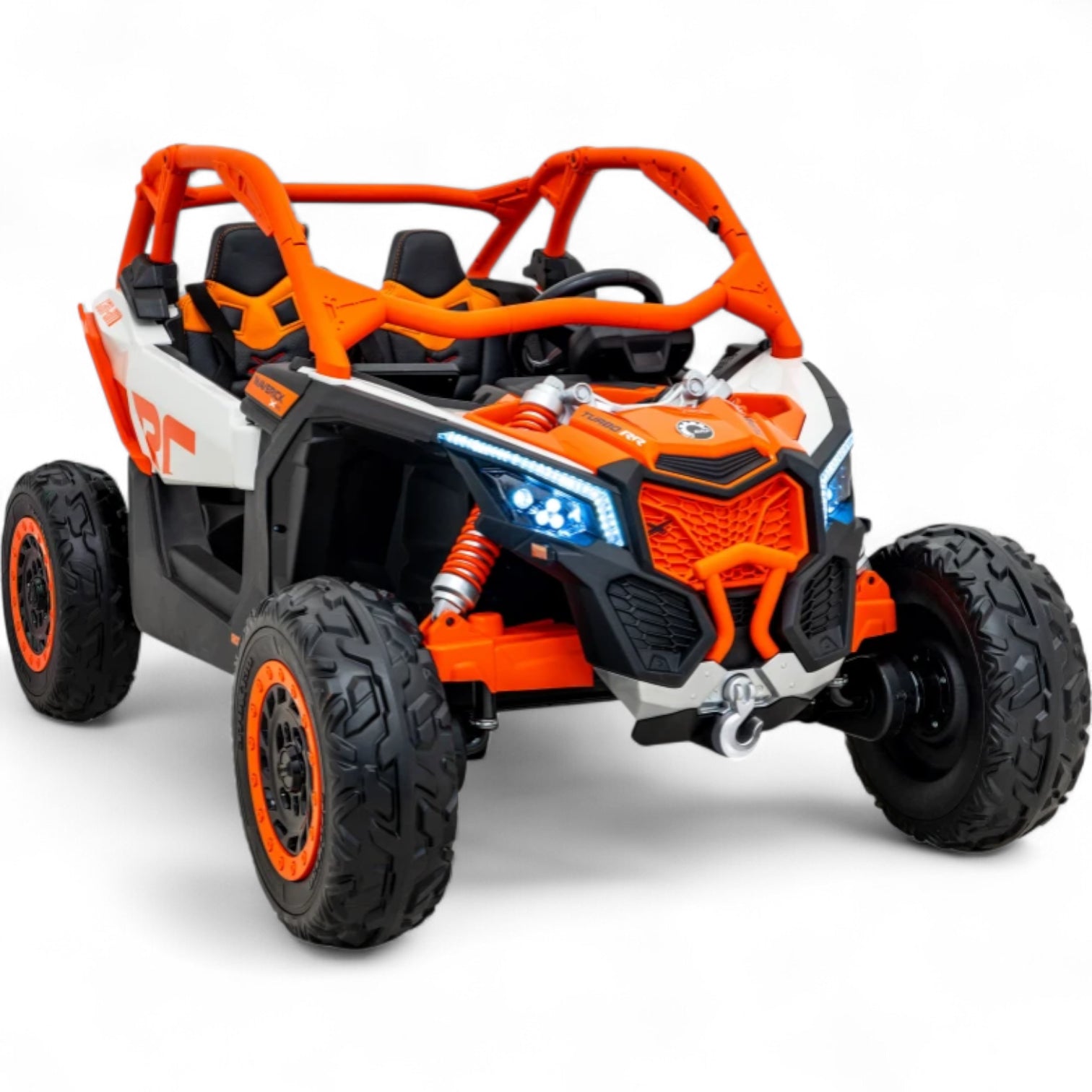 Coche Eléctrico para Niño CAN-AM MAVERICK TURBO RR 4x4 24v Naranja c/ RUEDAS DE GOMA & ASIENTO DE PIEL