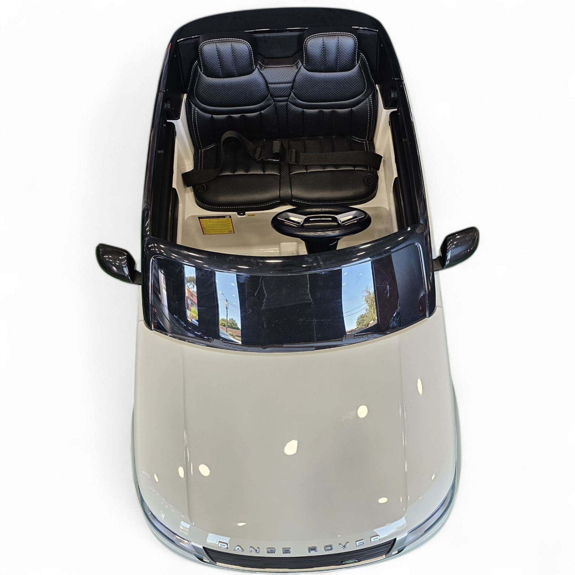 Coche eléctrico para niños RANGE ROVER SV Blanco 2 Plazas 24v c/ RUEDAS DE GOMA & ASIENTO DE PIEL