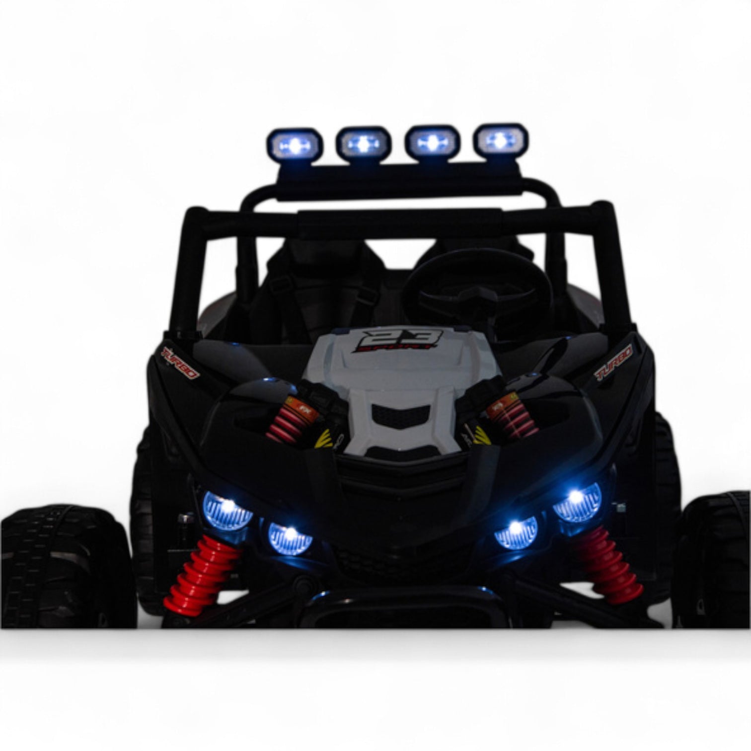 Coche Eléctrico para Niño BUGGY TURBO SPORT 4x4 24v Negro c/ RUEDAS DE GOMA & ASIENTO DE PIEL