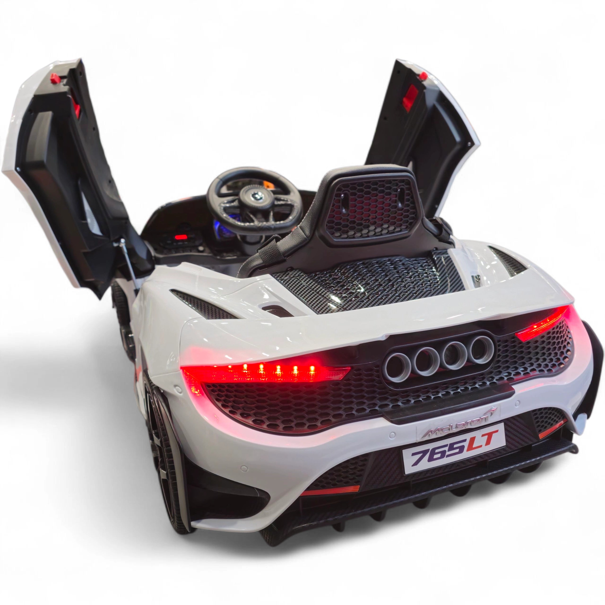 Coche Eléctrico para Niños McLaren 12v Blanco c/ RUEDAS DE GOMA & ASIENTO DE PIEL
