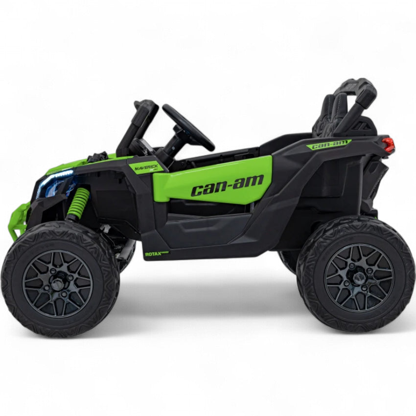 Coche Eléctrico para Niños CAN-AM MAVERICK 4x4 24v Verde c/ RUEDAS DE GOMA & ASIENTO DE PIEL