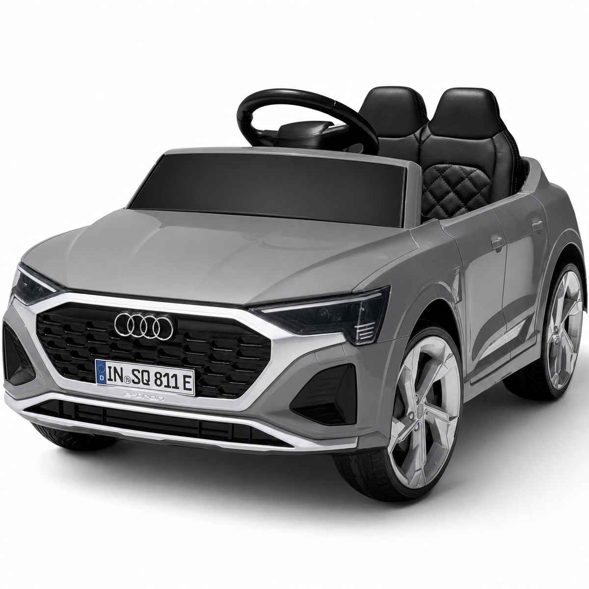 Coche Eléctrico para Niños AUDI SQ8 12V Gris c/ RUEDAS DE GOMA & ASIENTO DE PIEL ECOLÓGICA