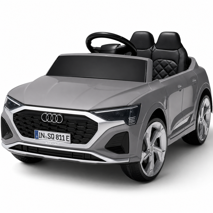 Coche Eléctrico para Niños AUDI SQ8 12V Gris c/ RUEDAS DE GOMA & ASIENTO DE PIEL ECOLÓGICA
