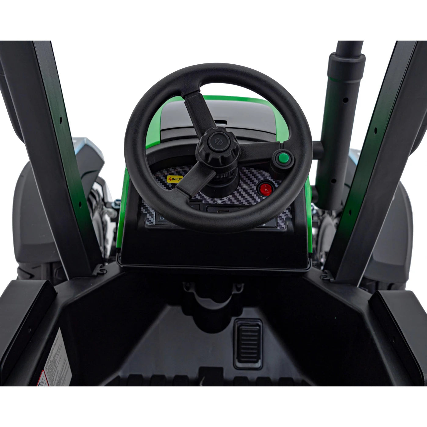Tractor Eléctrico para Niños con Remolque 24v Verde c/ RUEDAS DE GOMA & ASIENTO DE PIEL