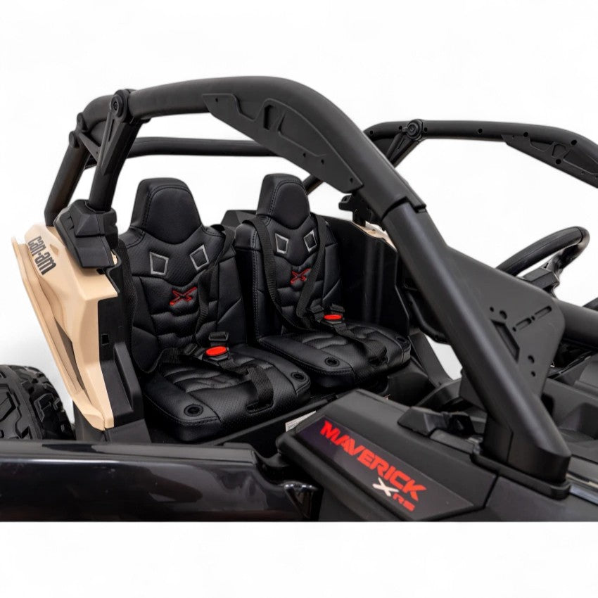Coche Eléctrico para Niño CAN-AM MAVERICK TURBO RR 4x4 24v Caqui c/ RUEDAS DE GOMA & ASIENTO DE PIEL