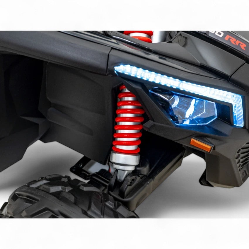 Coche Eléctrico para Niño CAN-AM MAVERICK TURBO RR 4x4 24v Caqui c/ RUEDAS DE GOMA & ASIENTO DE PIEL