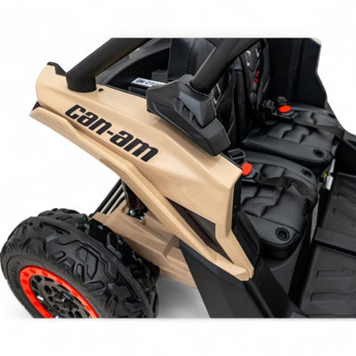 Coche Eléctrico para Niño CAN-AM MAVERICK TURBO RR 4x4 24v Caqui c/ RUEDAS DE GOMA & ASIENTO DE PIEL