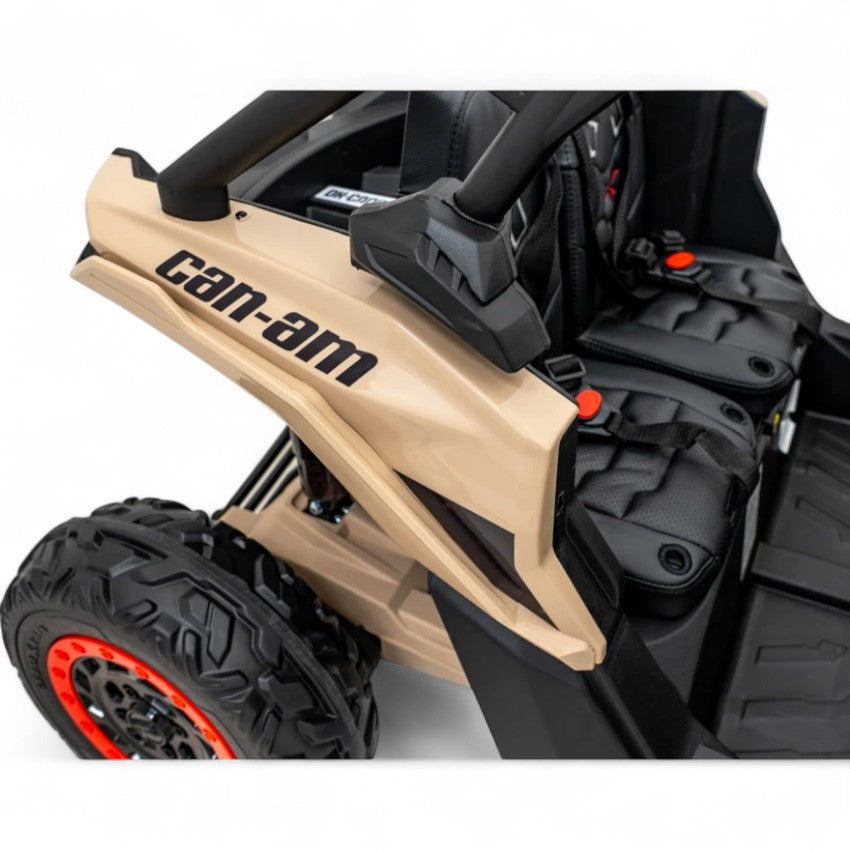 Coche Eléctrico para Niño CAN-AM MAVERICK TURBO RR 4x4 24v Caqui c/ RUEDAS DE GOMA & ASIENTO DE PIEL