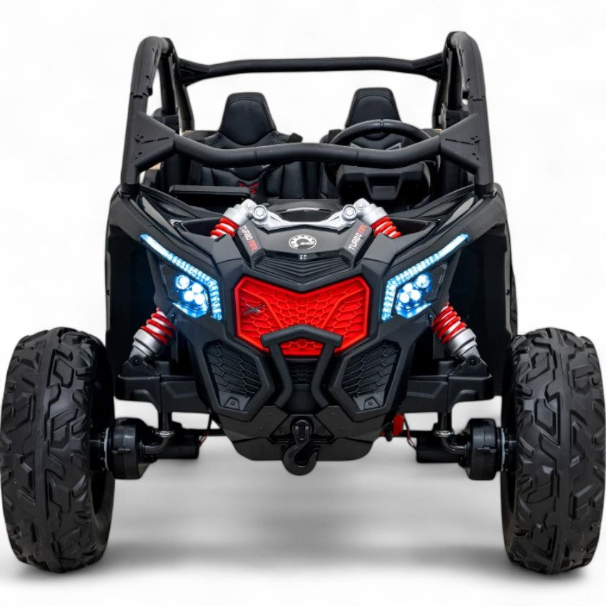 Coche Eléctrico para Niño CAN-AM MAVERICK TURBO RR 4x4 24v Caqui c/ RUEDAS DE GOMA & ASIENTO DE PIEL