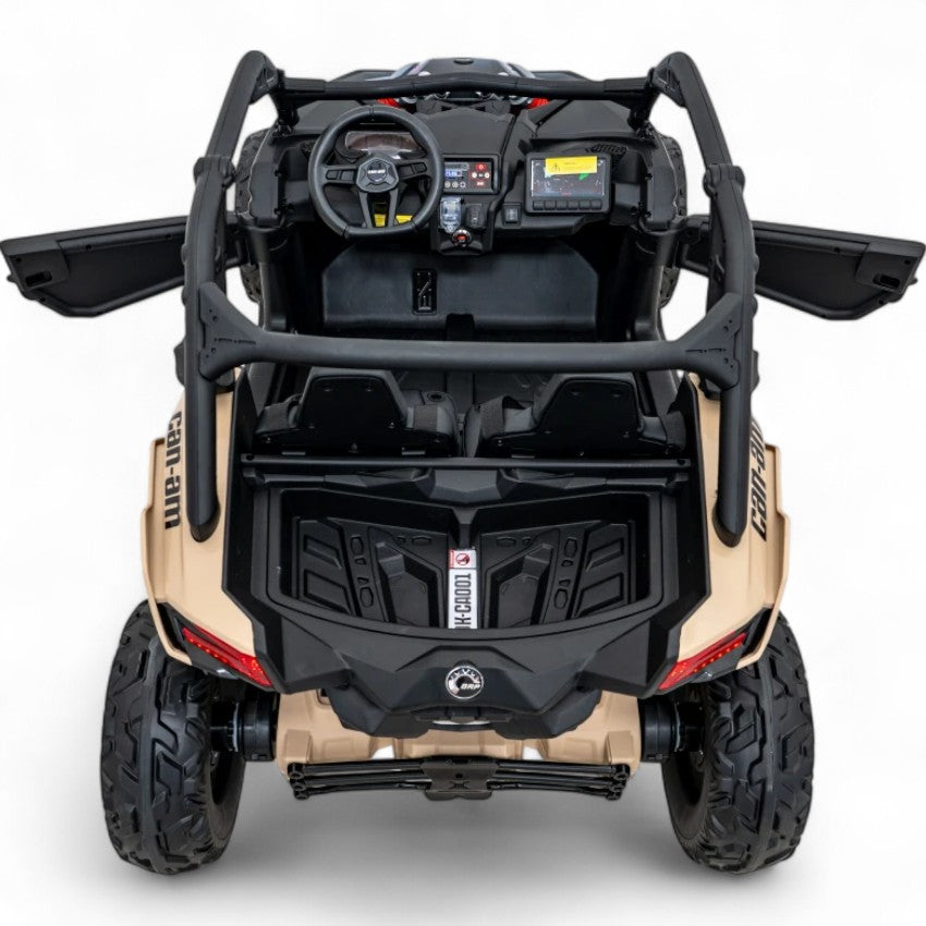 Coche Eléctrico para Niño CAN-AM MAVERICK TURBO RR 4x4 24v Caqui c/ RUEDAS DE GOMA & ASIENTO DE PIEL