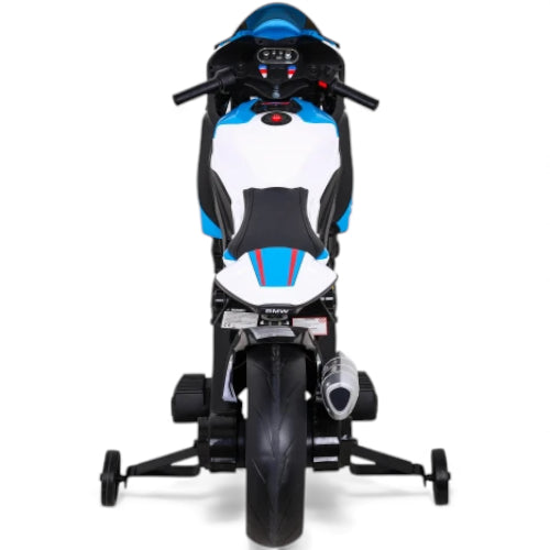 Moto Eléctrica para Niño BMW HP4 12v Azul c/ RUEDAS DE GOMA & ASIENTO DE PIEL