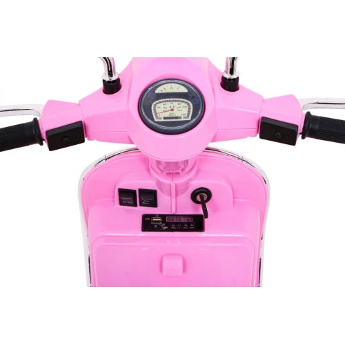 Moto Eléctrica para Niños VESPA PIAGGIO 12v Rosa c/ RUEDAS DE GOMA & ASIENTO DE PIEL