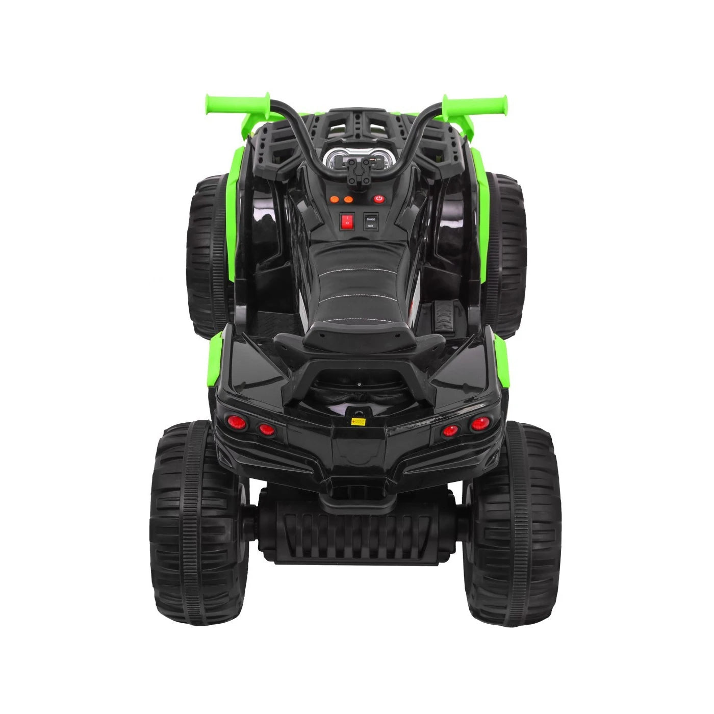Moto Eléctrica para Niños QUAD ATV 12v Negra y Verde c/ RUEDAS DE GOMA & ASIENTO DE PIEL
