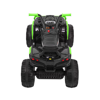 Moto Eléctrica para Niños QUAD ATV 12v Negra y Verde c/ RUEDAS DE GOMA & ASIENTO DE PIEL